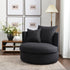 Kurt Down Swivel Barrel Chair - Black Modern Swivel Chair | Swivel Accent Chairs | Kinwell Furniture | Swivel Armchairs