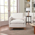 Albert Goose Down Feathers Armchair – Cream Square Arm Accent Chair | Plush Feather-Filled Chair | Kinwell Furniture | Cloud-Soft, Timeless Design