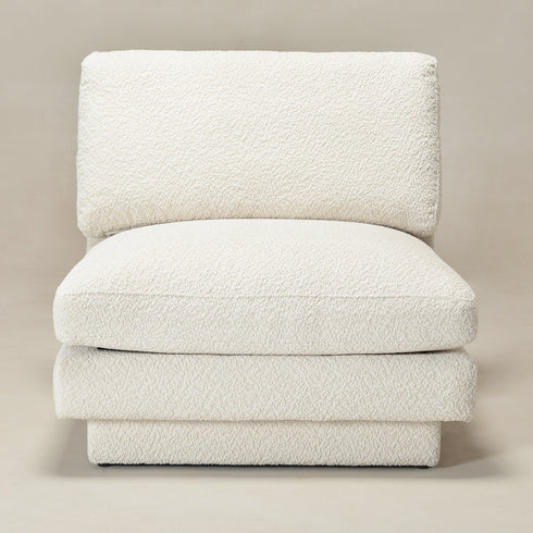 Montyne Bouclé Armless Chair - Comfortable Accent Chair | Side Chairs for Living Room | Kinwell Furniture | Oversize Accent Chairs & Large Accent Chairs