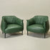 Kadar Leather Barrel Chair-Green Modern Leather Chair | Accent Chairs | Kinwell Furniture | Barrel Chairs