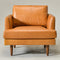 Samuel Tapered Arm Chair – Camel Square Arm Accent Chair | Leather Armchair | Kinwell Furniture | Scandinavian, Timeless Design