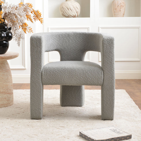 Herbert Modern Bouclé Armchair - Cozy Accent Chair | Decorative Side Chairs | Kinwell Furniture | Most Comfortable Accent Chairs