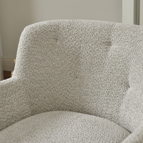 Vestie Chenille Swivel Barrel Chair - GrayGreen Modern Swivel Chair | Swivel Accent Chairs | Kinwell Furniture | Swivel Armchairs