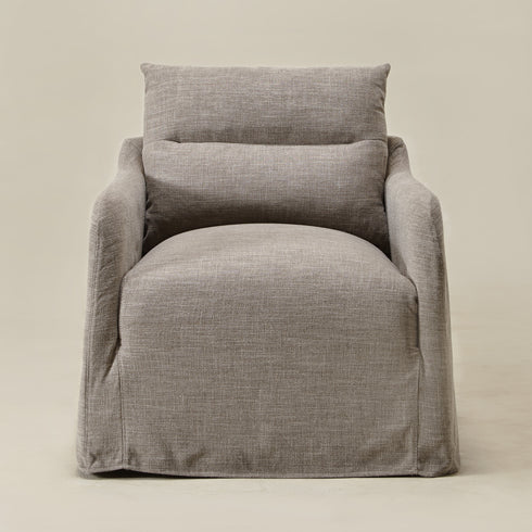 Clara Linen Slipcover Swivel Chair