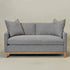 Goose Down Feathers Upholstered Loveseat – Gray Square Arm 2-Seater Sofa | Plush Feather-Filled Loveseat | Kinwell Furniture | Cloud-Soft, Timeless Design