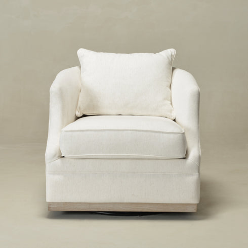 Minerva Swivel Barrel Chair - Beige Modern Swivel Chair | Swivel Accent Chairs | Kinwell Furniture | Swivel Armchairs