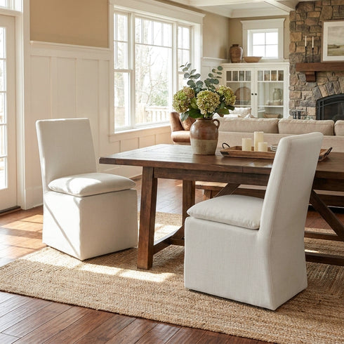 Diane Performance Dining Side Chair with Casters - Dining Chair | Modern Kitchen Chairs | Kinwell Furniture | Dining Chairs Performance Fabric