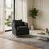 Minerva Swivel Barrel Chair - Black Modern Swivel Chair | Swivel Accent Chairs | Kinwell Furniture | Swivel Armchairs