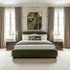 Harriet Vevlet Platform Bed with Wood Legs
