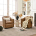Lawton Faux Leather Tufted Swivel Chair – Camel Industrial Modern Swivel Chair | Faux Leather Office & Lounge Chair | Kinwell Furniture | High Back Chair