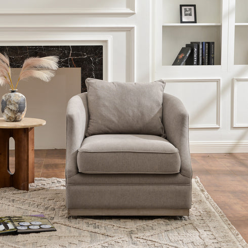 Minerva Swivel Barrel Chair - Gray Modern Swivel Chair | Swivel Accent Chairs | Kinwell Furniture | Swivel Armchairs