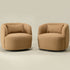 Ashlie Chenille Swivel Barrel Chair - Brown Modern Swivel Chair | Swivel Accent Chairs | Kinwell Furniture | Swivel Armchairs