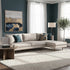 Samuel Tapered Arm Two-Piece Sectional – Linen Gray Modular Chaise Sectional Sofa | 3-Seater Couch | Kinwell Furniture | Mid-Century Modern, Sleek Look