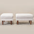 Albert Linen Blend Ottoman – Footrest & Pouf | Living Room Accent Seat | Kinwell Furniture | Contemporary Ottoman | Ivory
