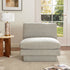 Linen Blend Down Feather Upholstered Accent Chair – Light Gray Modern Armless Slipper Chair | Plush Goose Down Filled Lounge Chair with Removable Cushions | Kinwell Furniture | Extra Wide Accent Chair