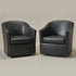 Lawton Faux Leather Tufted Swivel Chair – Black Industrial Modern Swivel Chair | Faux Leather Office & Lounge Chair | Kinwell Furniture | High Back Chair