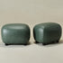 Elmer Faux Leather Ottoman – Round Green Ottoman | Decorative Ottoman | Kinwell Furniture | Modern Faux Leather Furniture