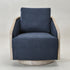 Barnett Swivel Barrel Chair - Navy Modern Swivel Chair | Swivel Accent Chairs | Kinwell Furniture | Swivel Armchairs