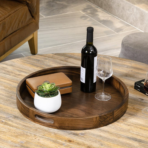 Round Black Walnut Serving Tray - Kinwell Furniture