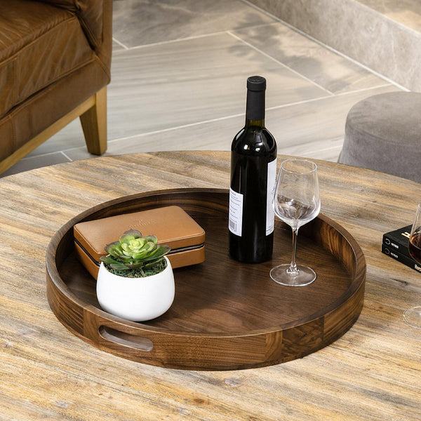 Round Black Walnut Serving Tray - Kinwell Furniture