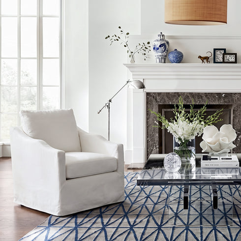 Charles Slipcover Swivel Barrel Chair