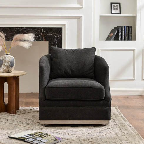 Minerva Swivel Barrel Chair - Black Modern Swivel Chair | Swivel Accent Chairs | Kinwell Furniture | Swivel Armchairs