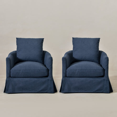 Eliza Slipcover Swivel Barrel Chair