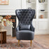 Letitia Faux Leather Wingback Chair - Navy Accent Chair | Decorative Faux Leather Chairs | Kinwell Furniture | Modern Wingback Accent Chairs