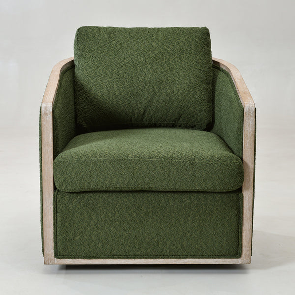 Claude Bouclé Swivel Barrel Chair - Modern Swivel Chair | Swivel Accent Chairs | Kinwell Furniture | Swivel Armchairs