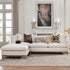 Cream Goose Down Sectional Sofa | L-Shape Down Filled Sectional with Chaise | Cream Upholstered Sectional Sofa | Modern Cream Sectional Couch | Soft Down Sectional Sofa