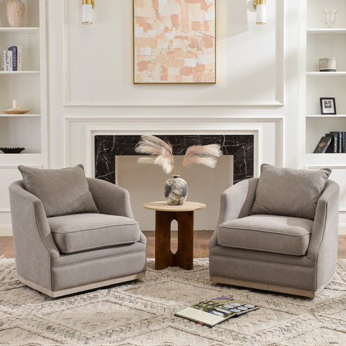 Minerva Swivel Barrel Chair - Gray Modern Swivel Chair | Swivel Accent Chairs | Kinwell Furniture | Swivel Armchairs