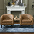 Logan Faux Leather Tufted Club Chair - Coffee Accent Chair | Decorative Accent Chairs | Kinwell Furniture | Modern Accent Chairs