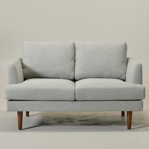Gray Upholstered Loveseat – Albert Loveseat Sofa | 2-Seater Couch | Kinwell Furniture | Mid-Century Modern, Timeless Design