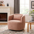 Ashlie Linen Swivel Barrel Chair - Coral Modern Swivel Chair | Swivel Accent Chairs | Kinwell Furniture | Swivel Armchairs