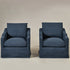 Charles Slipcover Swivel Barrel Chair – Navy Modern Swivel Chair | Slipcover Swivel Chairs | Kinwell Furniture | Swivel Armchairs
