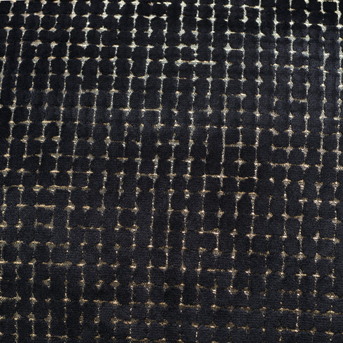 Ashlie Sculpted Jacquard Swivel Barrel Chair - Black & Gold Jacquard Swivel Chair | Sculpted Barrel Accent Chair | Modern Swivel Accent Chair | Upholstered Swivel Armchair | Kinwell Furniture | 360 Degree Swivel Barrel Chair | Embossed Jacquard Accent Chair | Living Room Accent Chairs | Luxury Statement Chair