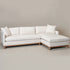 Cream Goose Down Sectional Sofa | L-Shape Down Filled Sectional with Chaise | Cream Upholstered Sectional Sofa | Modern Cream Sectional Couch | Soft Down Sectional Sofa