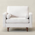 Tiziano Tufted Armchair – Ivory Linen Accent Chair with Pillows | Mid-Century Lounge Chair | Kinwell Furniture