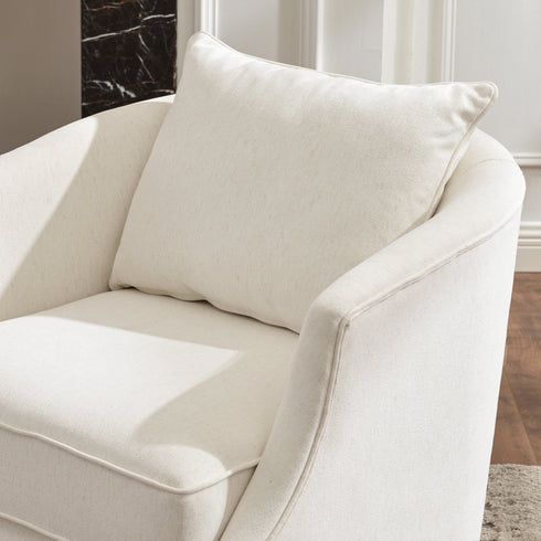 Minerva Swivel Barrel Chair - Beige Modern Swivel Chair | Swivel Accent Chairs | Kinwell Furniture | Swivel Armchairs