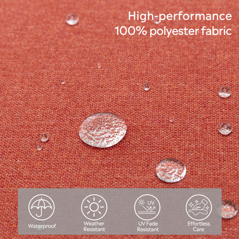 Ranu Extra Thick Outdoor Cushion Set – Orange Patio Chair Cushions | Outdoor Seat & Back Cushions | Weather-Resistant Outdoor Cushions | Kinwell Furniture