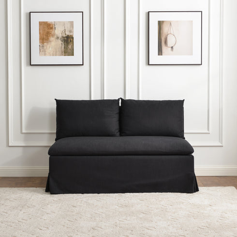 Nelly Performance Bench Banquette - Black Modern Banquette Bench | Dining Benches & Banquettes | Kinwell Furniture | Upholstered Banquette Bench