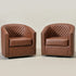 Logan Faux Leather Tufted Swivel Club Chair - Modern Swivel Chair | Swivel Accent Chairs | Kinwell Furniture | Swivel Armchairs