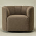 Wilton Bouclé Swivel Barrel Chair - Teddy Brown Petal Back Modern Swivel Chair | Swivel Accent Chairs | Kinwell Furniture | Swivel Armchairs