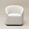 Susie Bouclé Swivel Barrel Chair - White Modern Swivel Chair | Swivel Accent Chairs | Kinwell Furniture | Swivel Armchairs