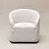 Susie Bouclé Swivel Barrel Chair - White Modern Swivel Chair | Swivel Accent Chairs | Kinwell Furniture | Swivel Armchairs
