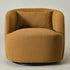 Ashlie Bouclé Swivel Barrel Chair - Brown Modern Swivel Chair | Swivel Accent Chairs | Kinwell Furniture | Swivel Armchairs