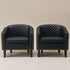 Logan Faux Leather Tufted Club Chair - Black Accent Chair | Decorative Accent Chairs | Kinwell Furniture | Modern Accent Chairs