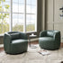 Ashlie Faux Leather Swivel Chair - Green Faux Leather Swivel Chair | Modern Barrel Chairs | Kinwell Furniture | Swivel Accent Chairs