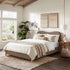 Dorothy Linen Platform Bed with Headboard – Teddy Brown Modern Upholstered Double Bed Frame | Platform Beds | Kinwell Furniture | Bedroom Bed Frame