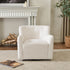 Vestie Chenille Swivel Barrel Chair - Cream Mid Century Modern Swivel Chair | Waiting Room Swivel Chairs| Kinwell Furniture | Designer Swivel Chairs